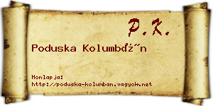 Poduska Kolumbán névjegykártya